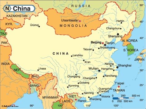 map of major chinese cities.